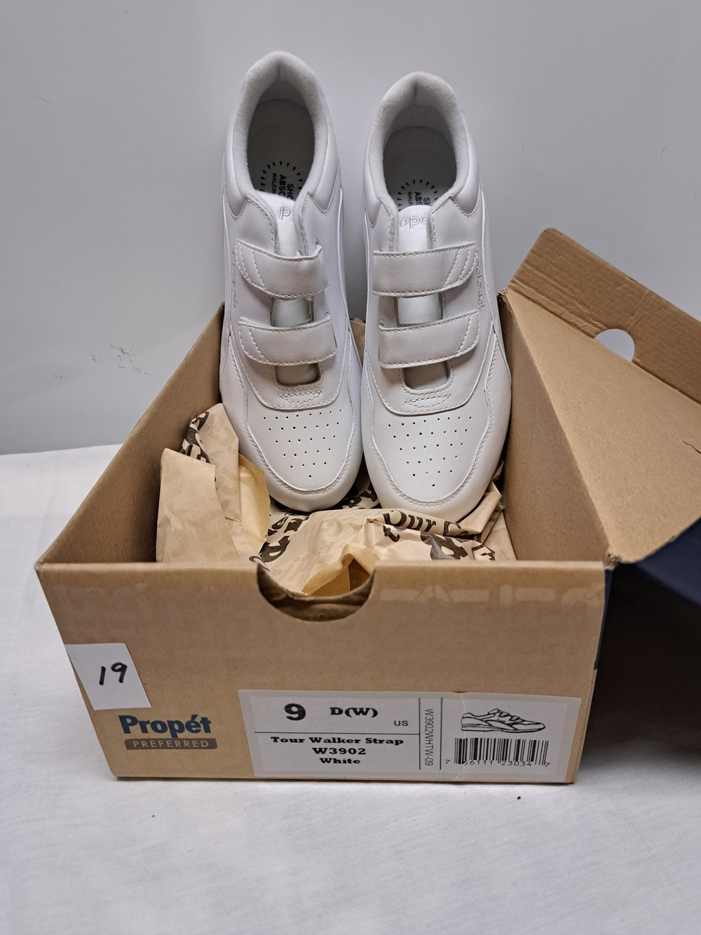 Propet Kids' Tour Walker Strap White Velcro Shoes